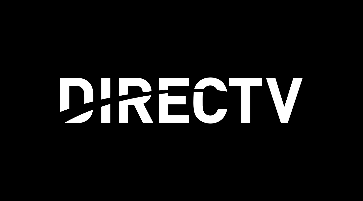 This is DIRECTV's logo in black and white with a black background used on many branded materials.