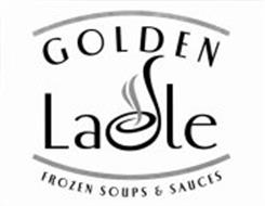 Golden Ladle frozen soups and sauce's company logo in full color used on many branded materials.