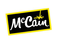 McCain's company logo in full color used on many branded materials.