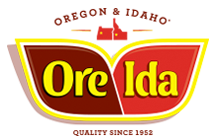 Ore Ida's company logo in full color used on many branded materials.